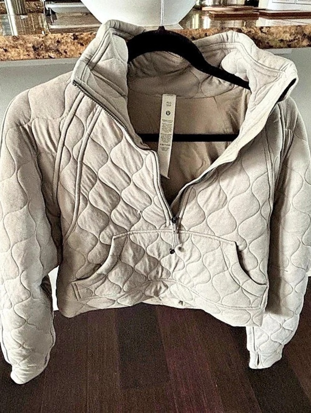 Lululemon Scuba Oversized Quilted Half Zip Puffer Jacket Gray